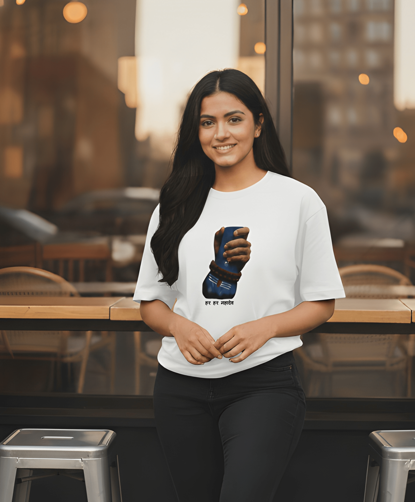 Mahadev holding hand Unisex Oversized Classic white T-Shirt