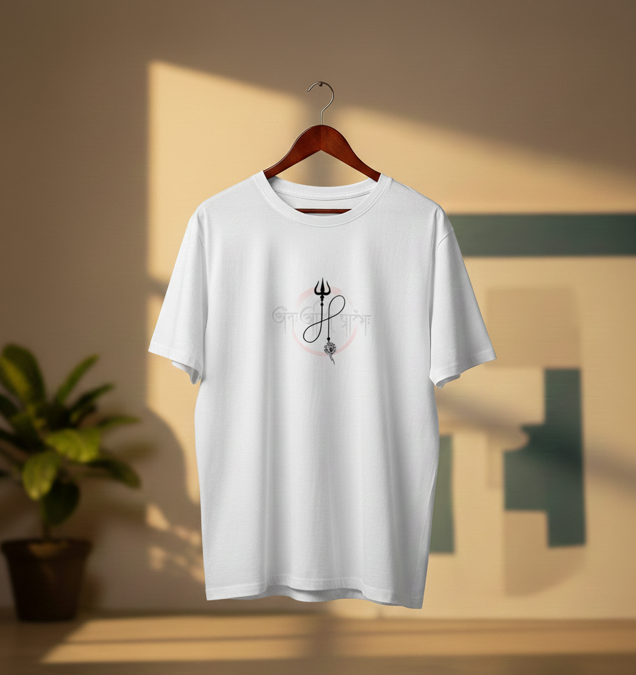 Trishool Unisex Oversized Classic white T-Shirt